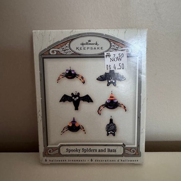 Hallmark Keepsake Ornament 2007 Spooky Spiders Bats 7 Halloween Ornaments Mini - Picture 1 of 6